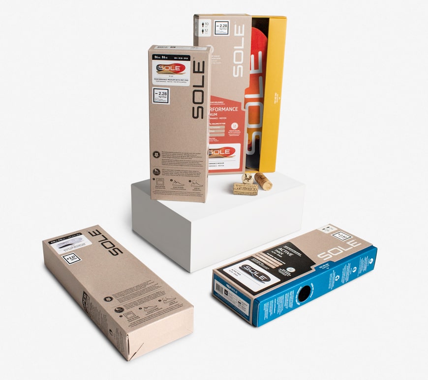 soles retail and online packaging
