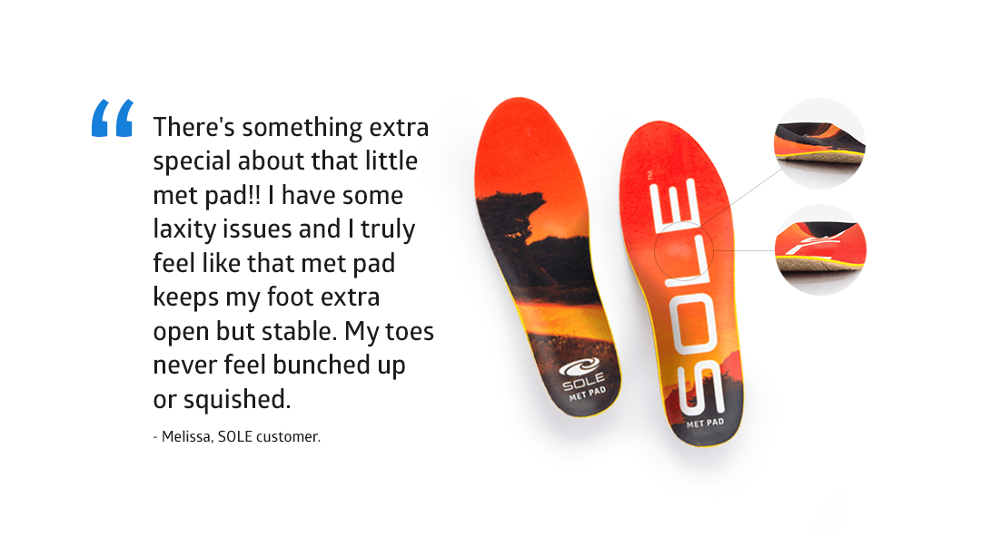 review of sole footbeds with metatarsal pads