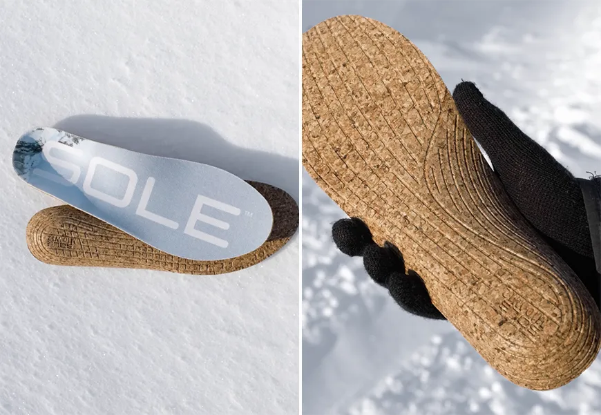 cork ski insoles for cold feet