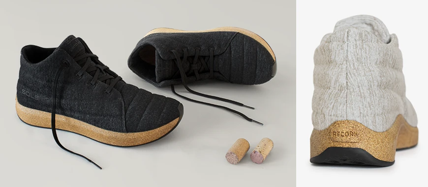 merino wool sneaker made with recycled wine corks