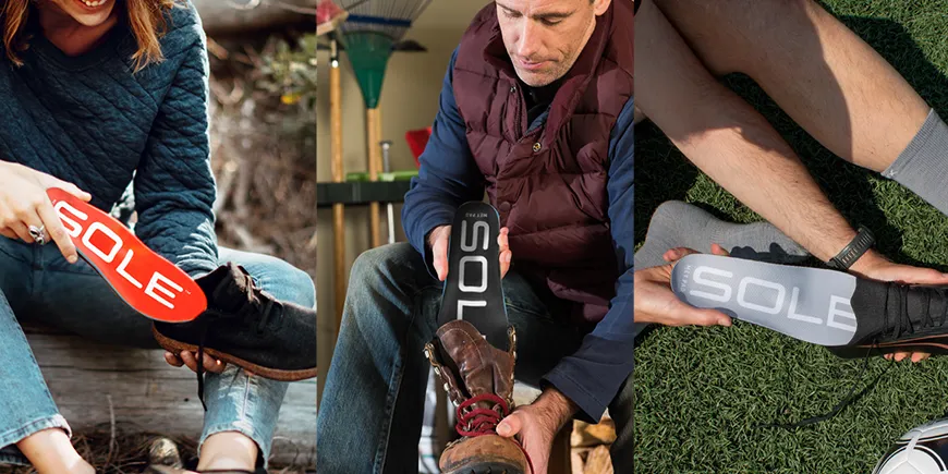 sole insoles with built-in metatarsal pads come in three thicknesses to fit shoes, cleats and boots