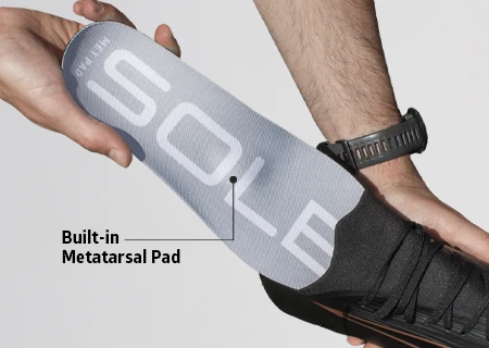 thin insoles with a built-in metatarsal pad