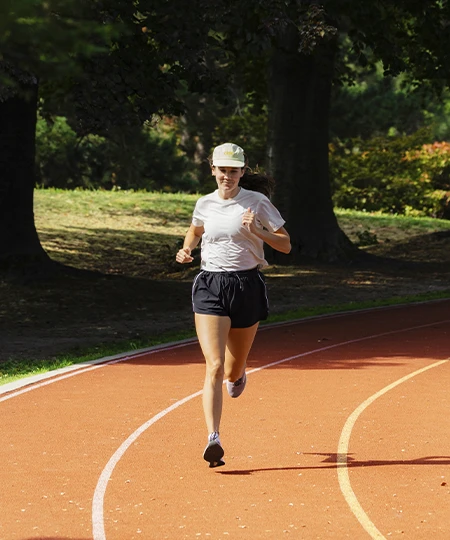 running on a track with sole insoles