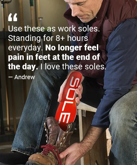 review sole active medium insoles for standing all day